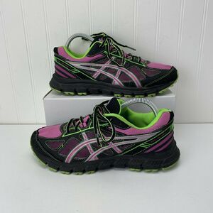 ASICS Women’s Size 9 T3G8Q Black Pink Green Athletic Running Shoes Gel-Scram 2